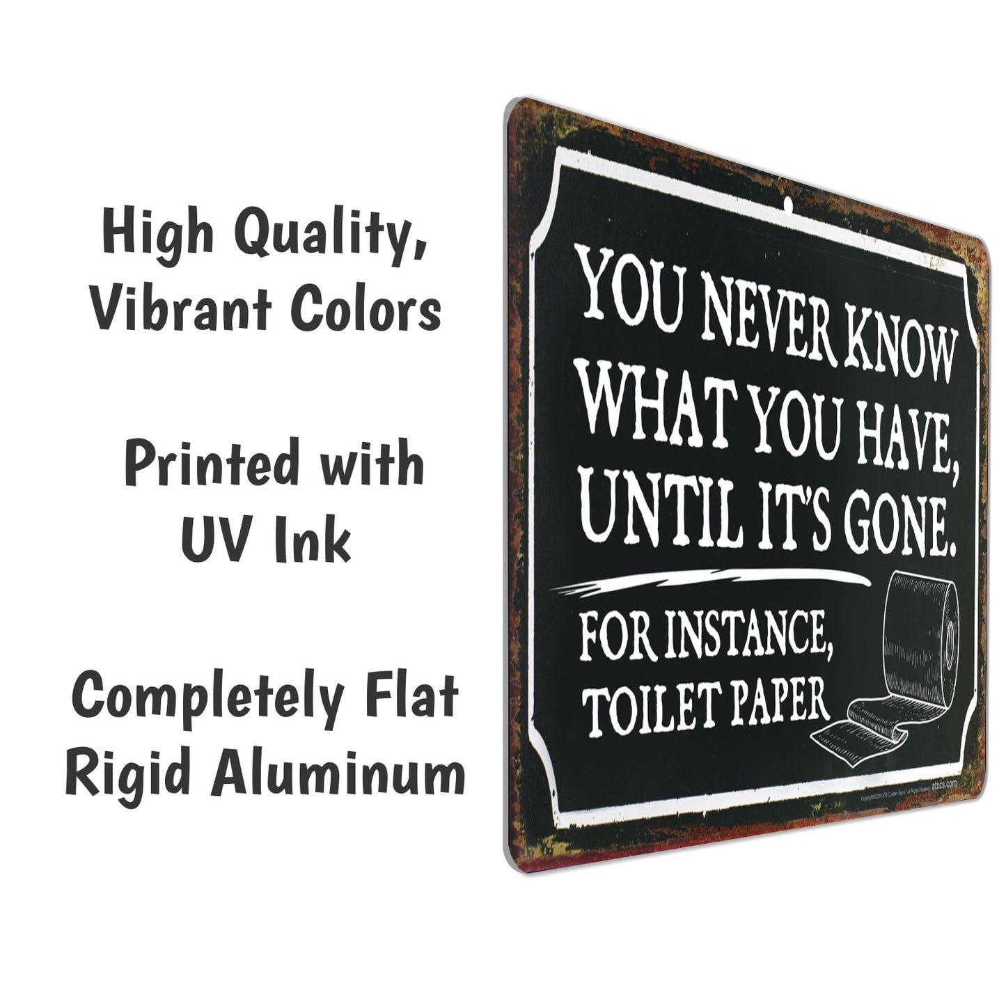Bathroom Decor Sign You Never Know What You Have, Until It's Gone. For Instance, Toilet Paper Sign - Size 8 x 12