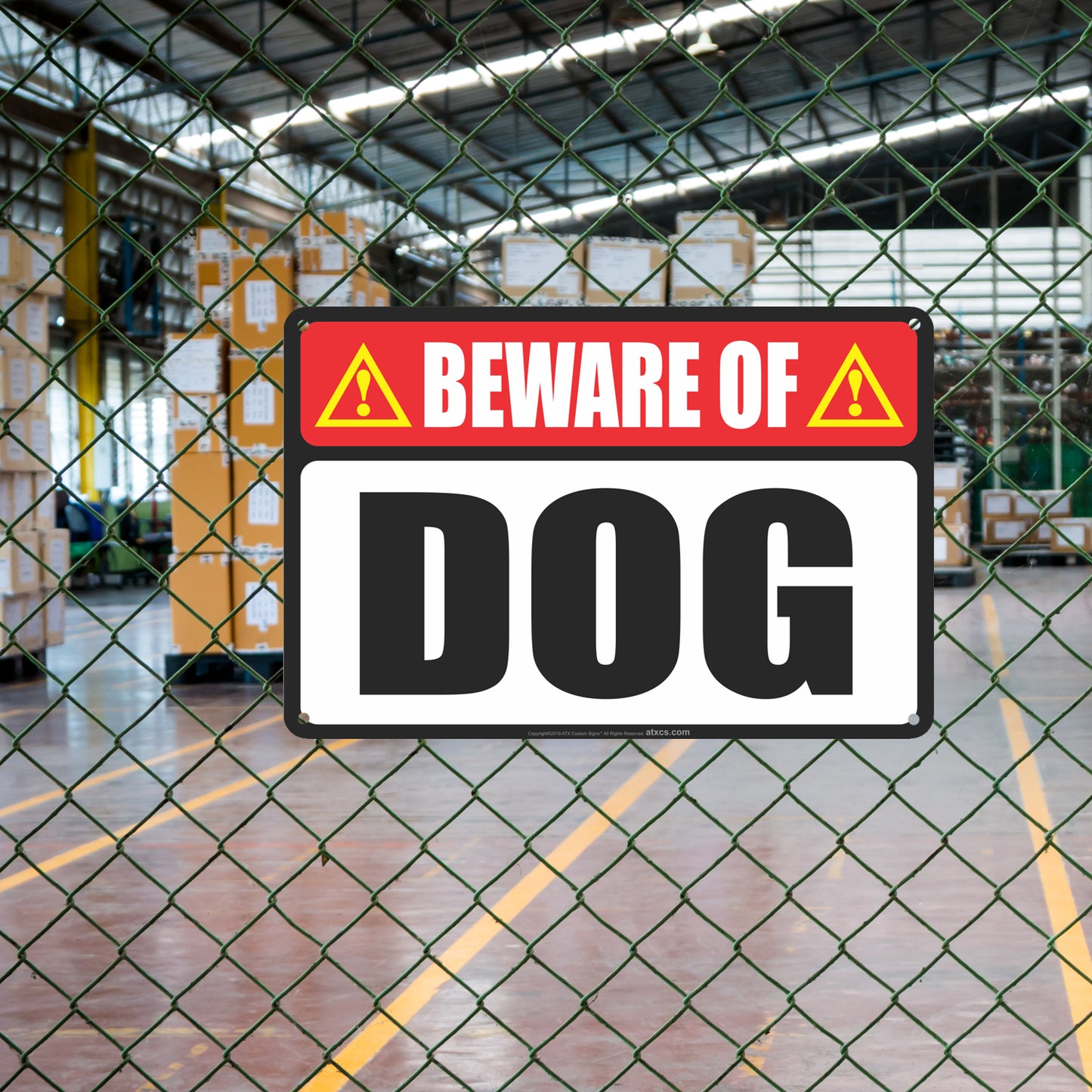 All Weather Metal Sign Property, Warehouse Office Building Beware of Dog Signs -Size 8 x 12