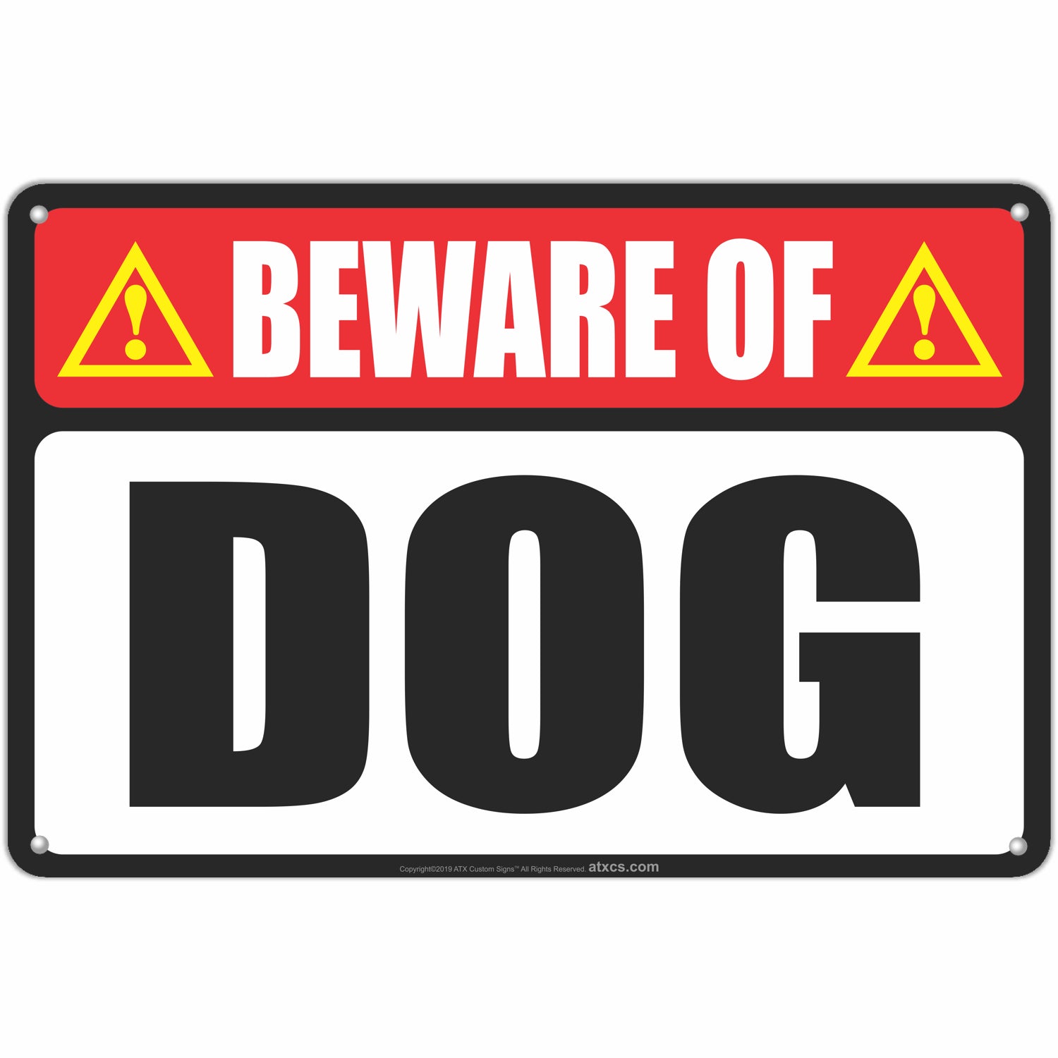 Beware of Dog Metal Sign – ATX Custom Signs beware-of-dog-metal-sign-atx-custom-signs