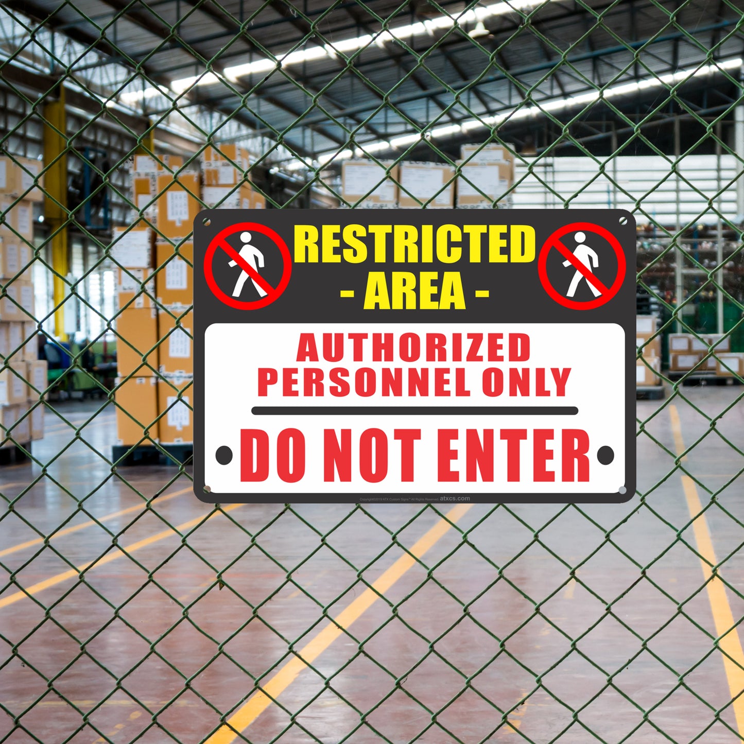 All Weather Metal Warning Sign - Restricted Area Authorized Personnel Only Do Not Enter Sign - Size 8 x 12