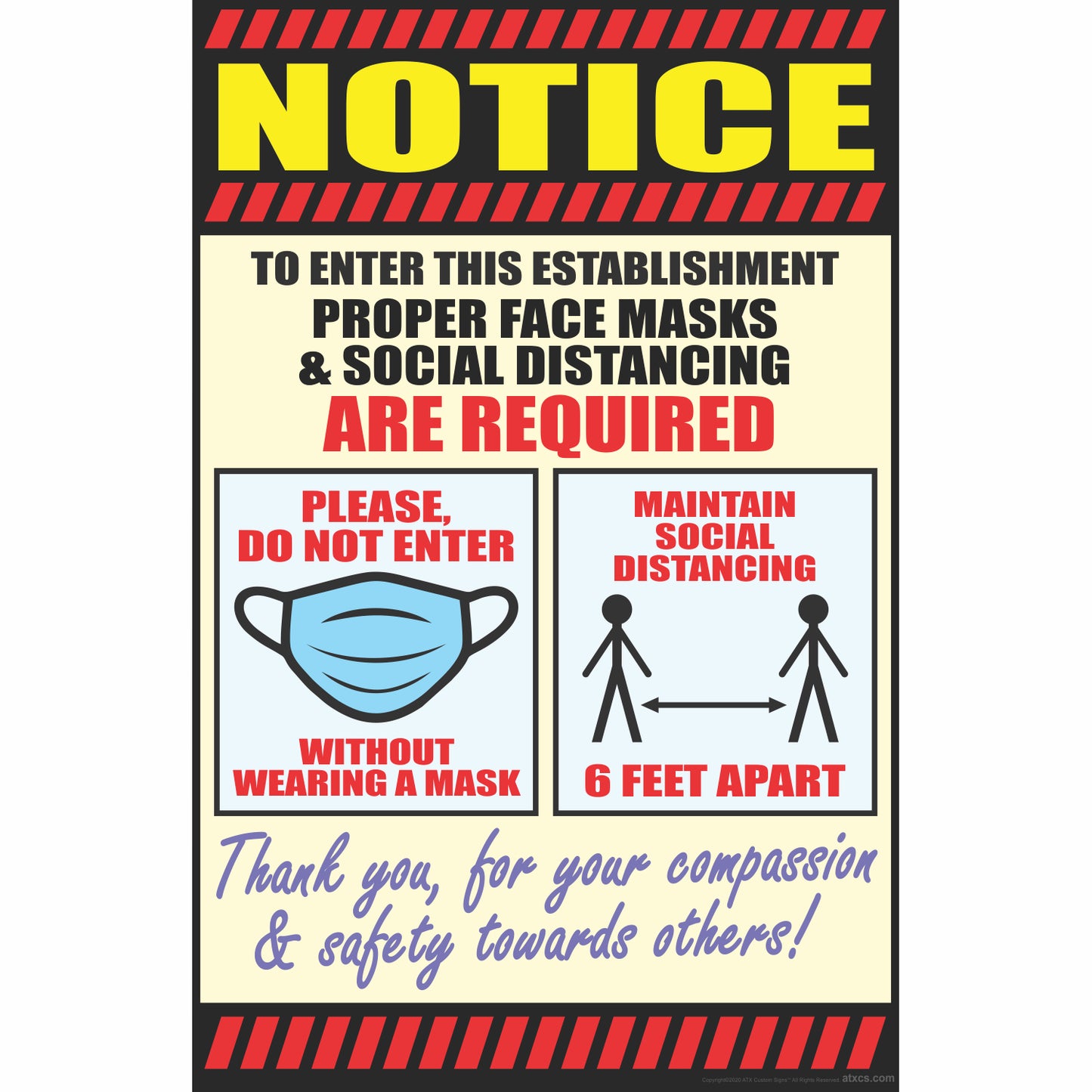 English & Spanish Mask & Social Distance Poster 11 x 17