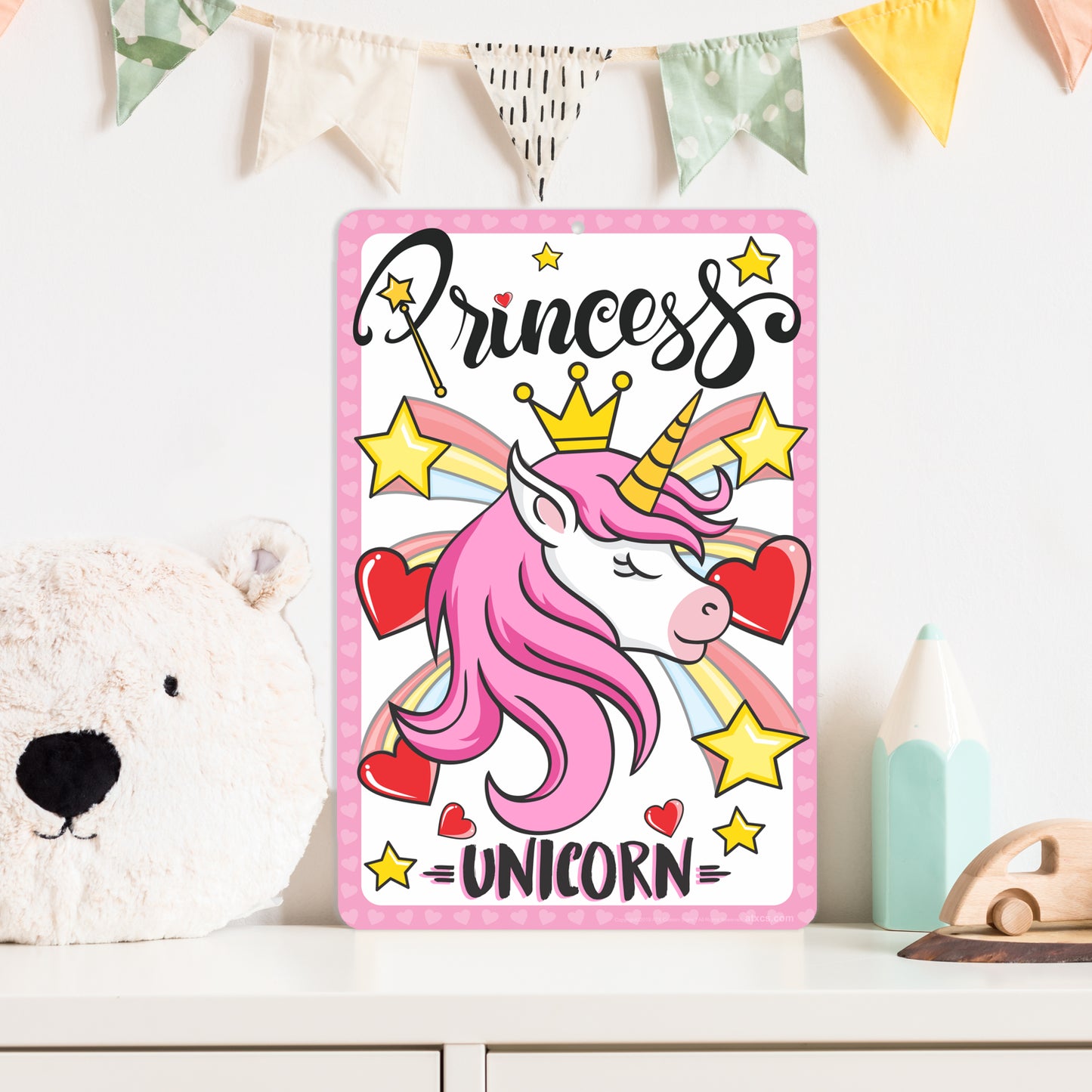 Child's Room Decor - Princess Unicorn Sign - Size 8 x 12