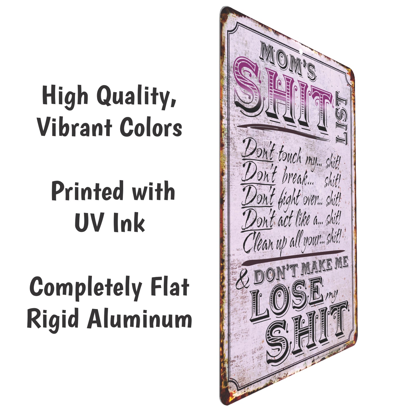 Funny Sign for Mom, Mom's Shit List! - Size 8 x 12