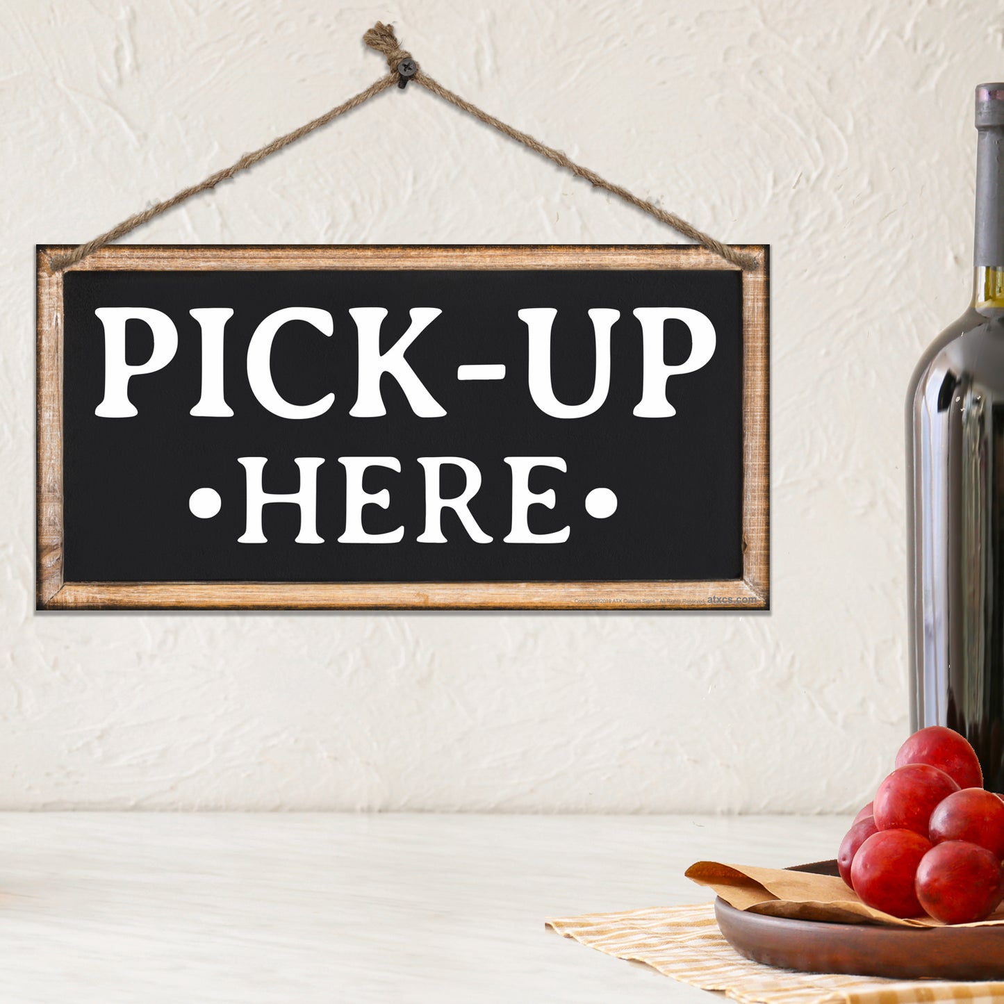 ATX CUSTOM SIGNS - Order Here and Pick Up Here Signs 2 pack Black and White