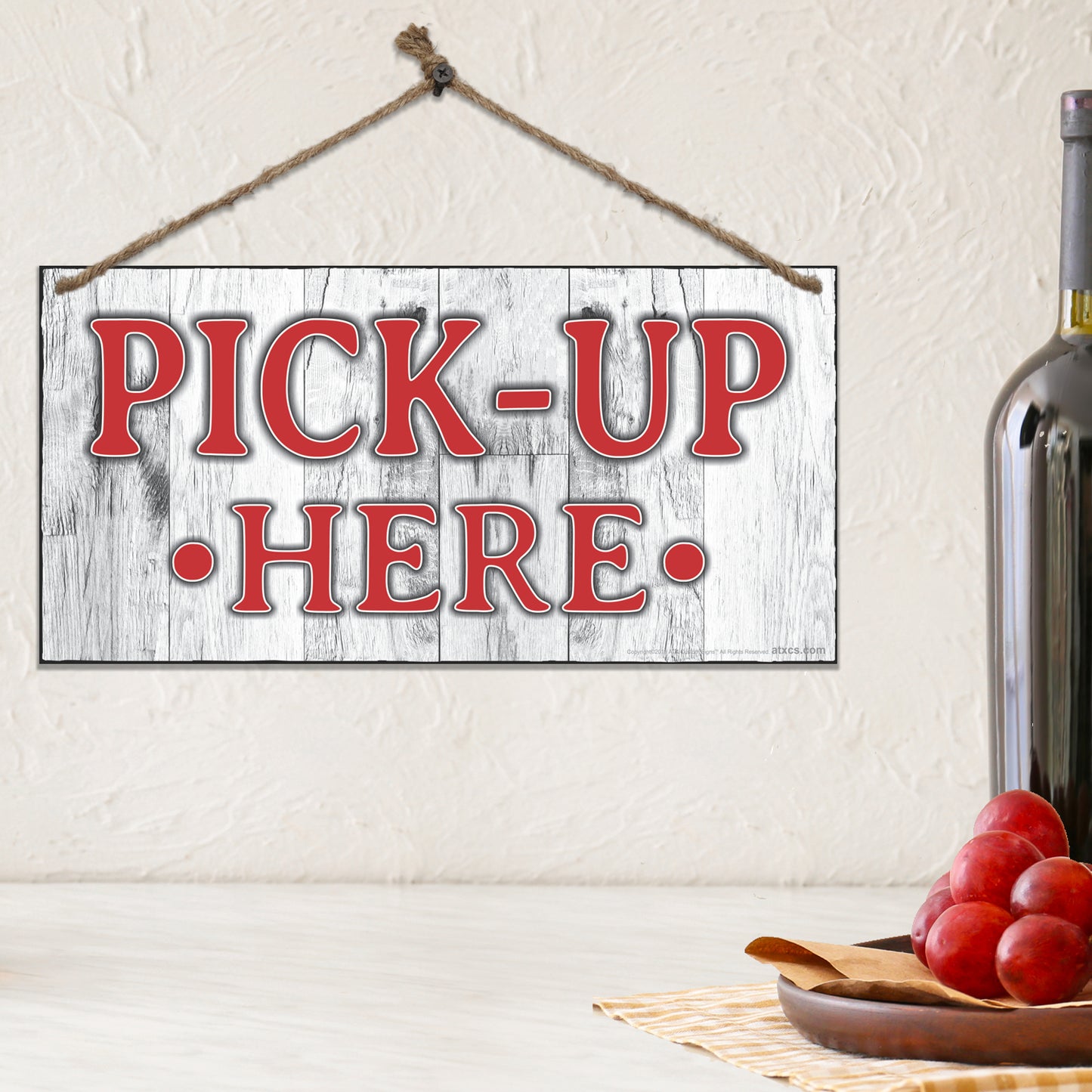 ATX CUSTOM SIGNS - Order Here and Pick Up Here Signs 2 pack Red and White - Size 6 x 12