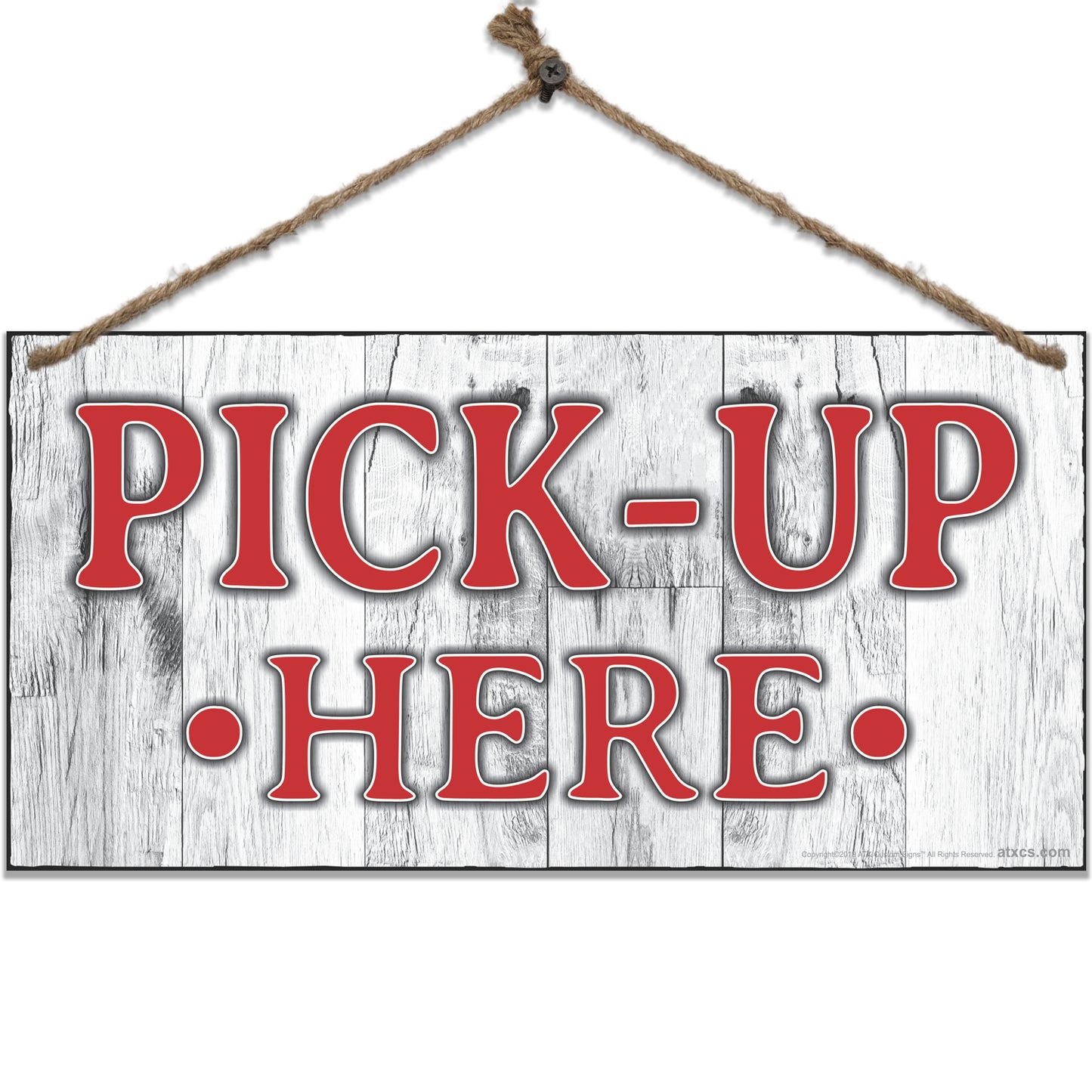 ATX CUSTOM SIGNS - Order Here and Pick Up Here Signs 2 pack Red and White - Size 6 x 12
