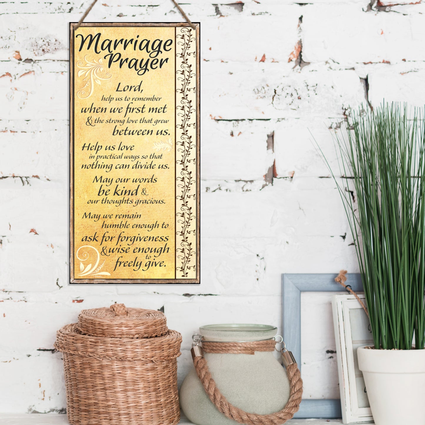 ATX CUSTOM SIGNS - Marriage Prayer Sign - Lord, help us to remember when we first met & the strong love that grew between us.