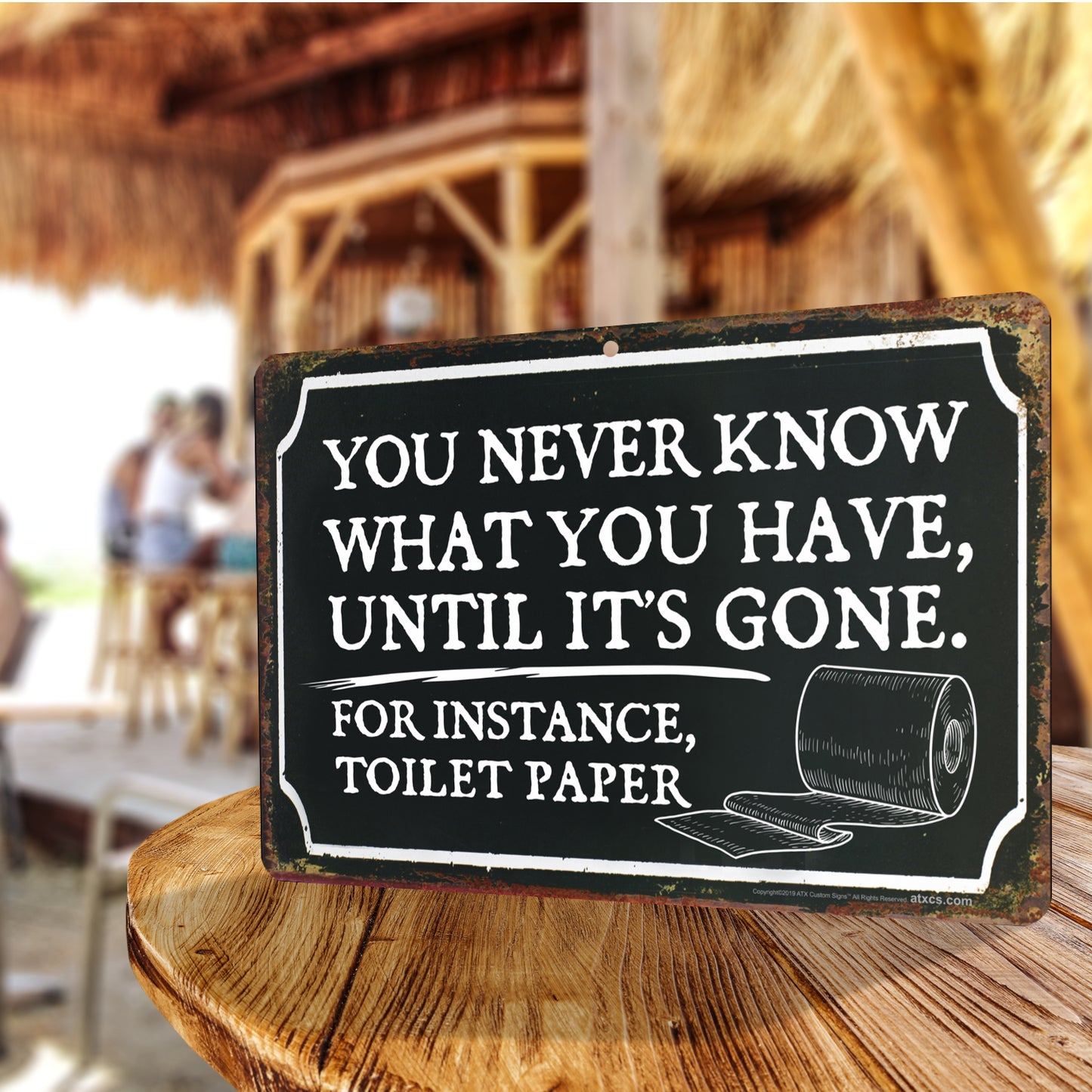 Bathroom Decor Sign You Never Know What You Have, Until It's Gone. For Instance, Toilet Paper Sign - Size 8 x 12
