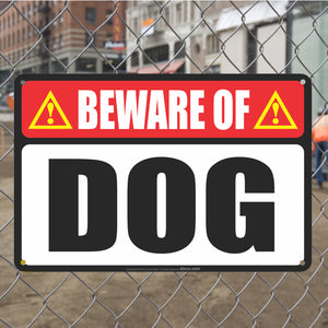 All Weather Metal Sign Property, Warehouse Office Building Beware of Dog Signs -Size 8 x 12