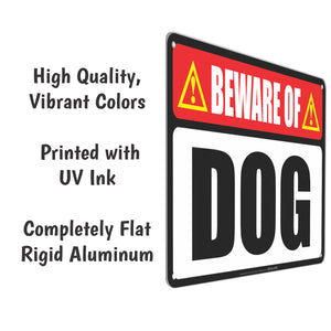 All Weather Metal Sign Property, Warehouse Office Building Beware of Dog Signs -Size 8 x 12