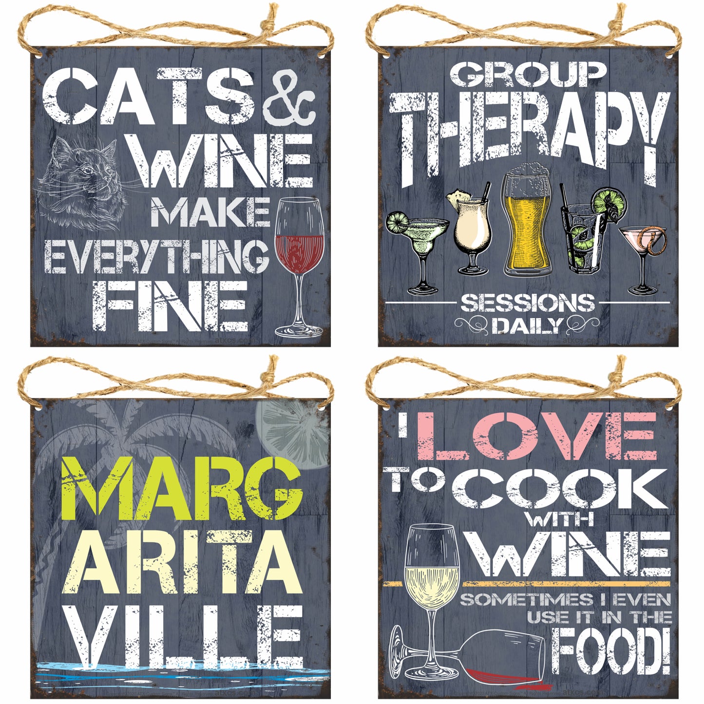 Drinking and Bar Pack of 4 Signs