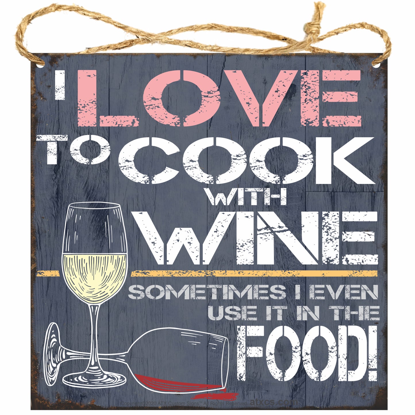 Pack of 4 Hanging Signs, Margaritaville Sign, Group Therapy Sessions Daily, I Love to Cook with Wine, Cats & Wine Make Everything Fine