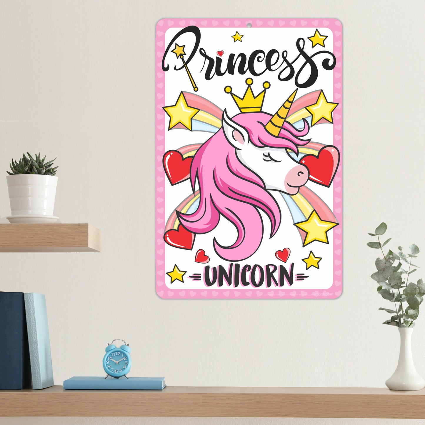 Child's Room Decor - Princess Unicorn Sign - Size 8 x 12