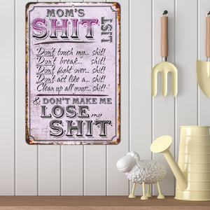 Funny Sign for Mom, Mom's Shit List! - Size 8 x 12