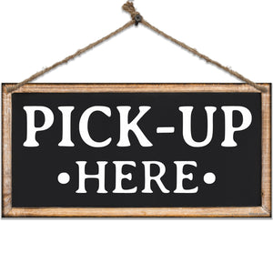 ATX CUSTOM SIGNS - Order Here and Pick Up Here Signs 2 pack Black and White