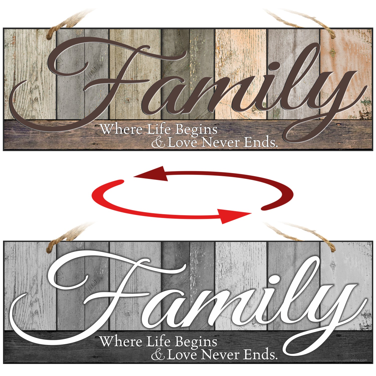 Family Display Sign Double Sided Family Metal Sign – ATX Custom Signs