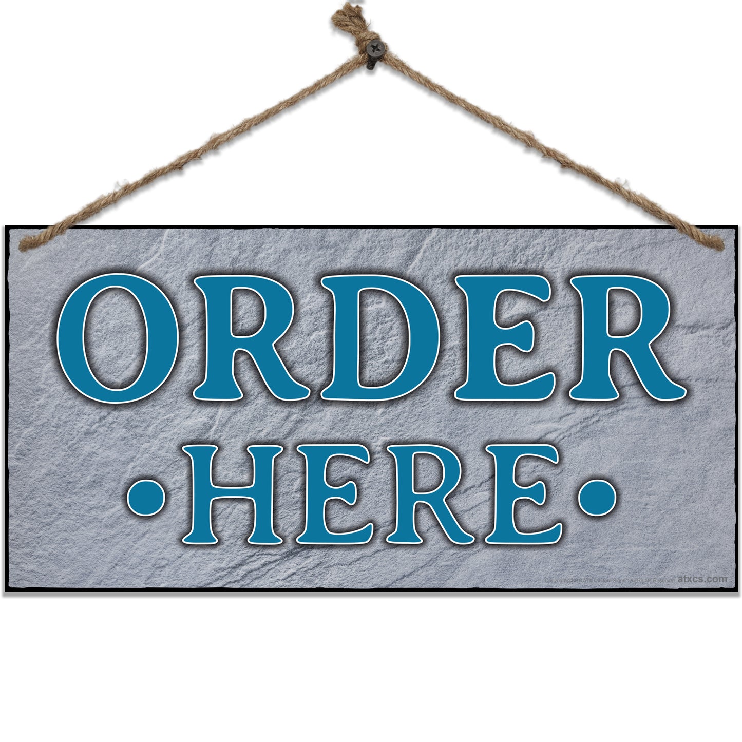ATX CUSTOM SIGNS - Order Here and Pick Up Here Signs 2 pack Blue and Grey