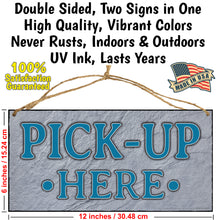 Load image into Gallery viewer, ATX CUSTOM SIGNS - Order Here and Pick Up Here Signs 2 pack Blue and Grey
