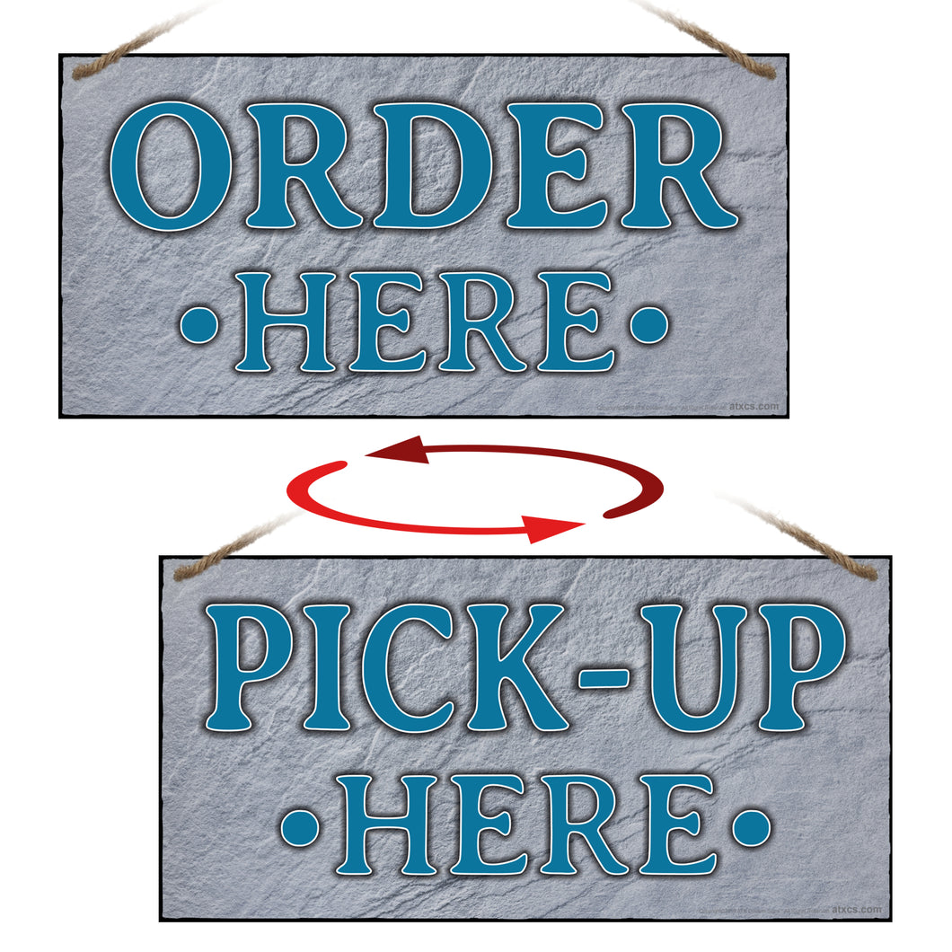 Order Here Pickup Here Blue Design