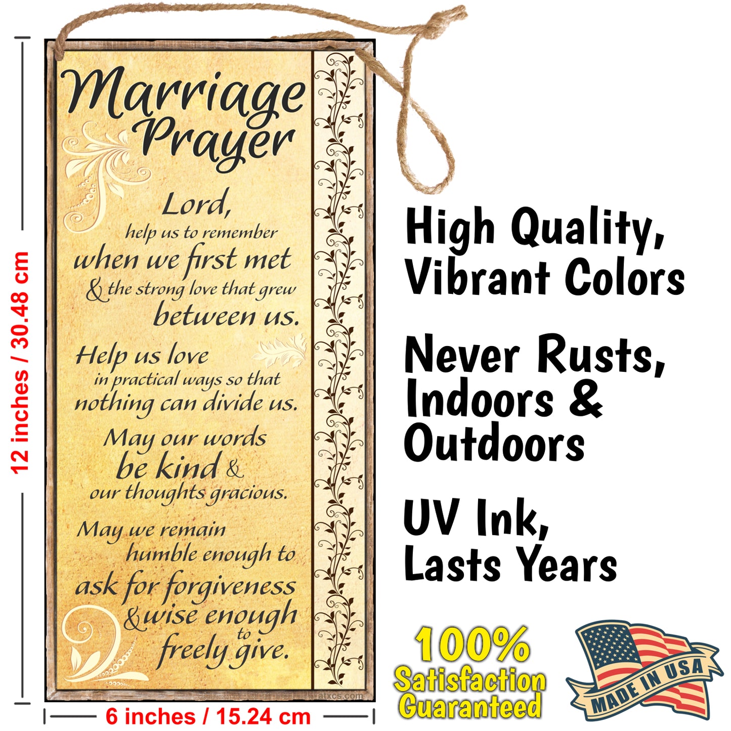 ATX CUSTOM SIGNS - Marriage Prayer Sign - Lord, help us to remember when we first met & the strong love that grew between us.