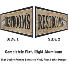 Load image into Gallery viewer, ATX CUSTOM SIGNS - Light Rustic Restroom Hand Pointing Signs - Double Sided Left or Right Pointing 2 Signs Pack
