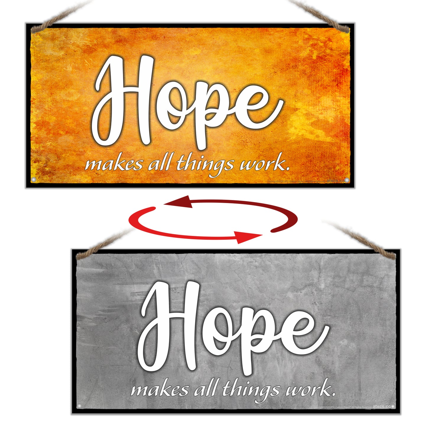 ATX CUSTOM SIGNS - Home Decor Signs. Faith, makes all things possible. Love, makes all things easy. Hope, makes all things work. Family, makes life worth living. Set of 4 Double Sided Color and Greys